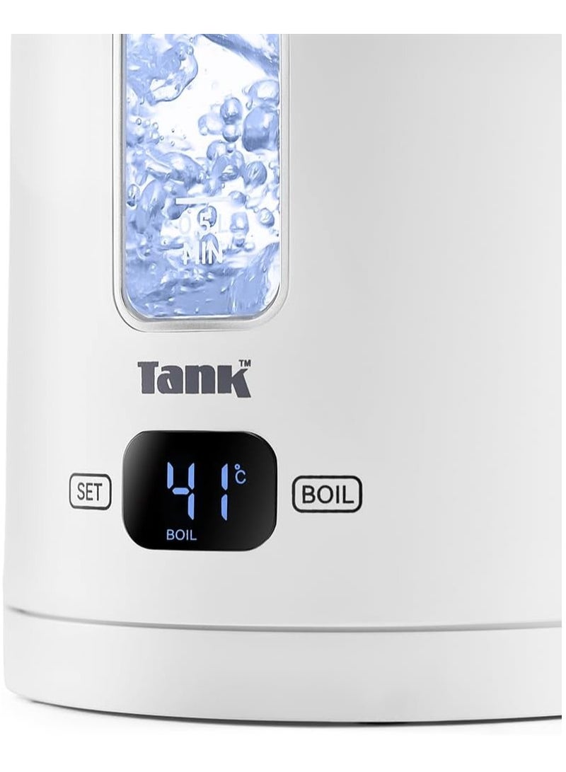 TANK Tank Safe Touch Glass Digital Kettle, 1.5L Capacity, 1500 Watts, Silver Frame, DG-2338-ES - 2 Year Warranty - Image 4