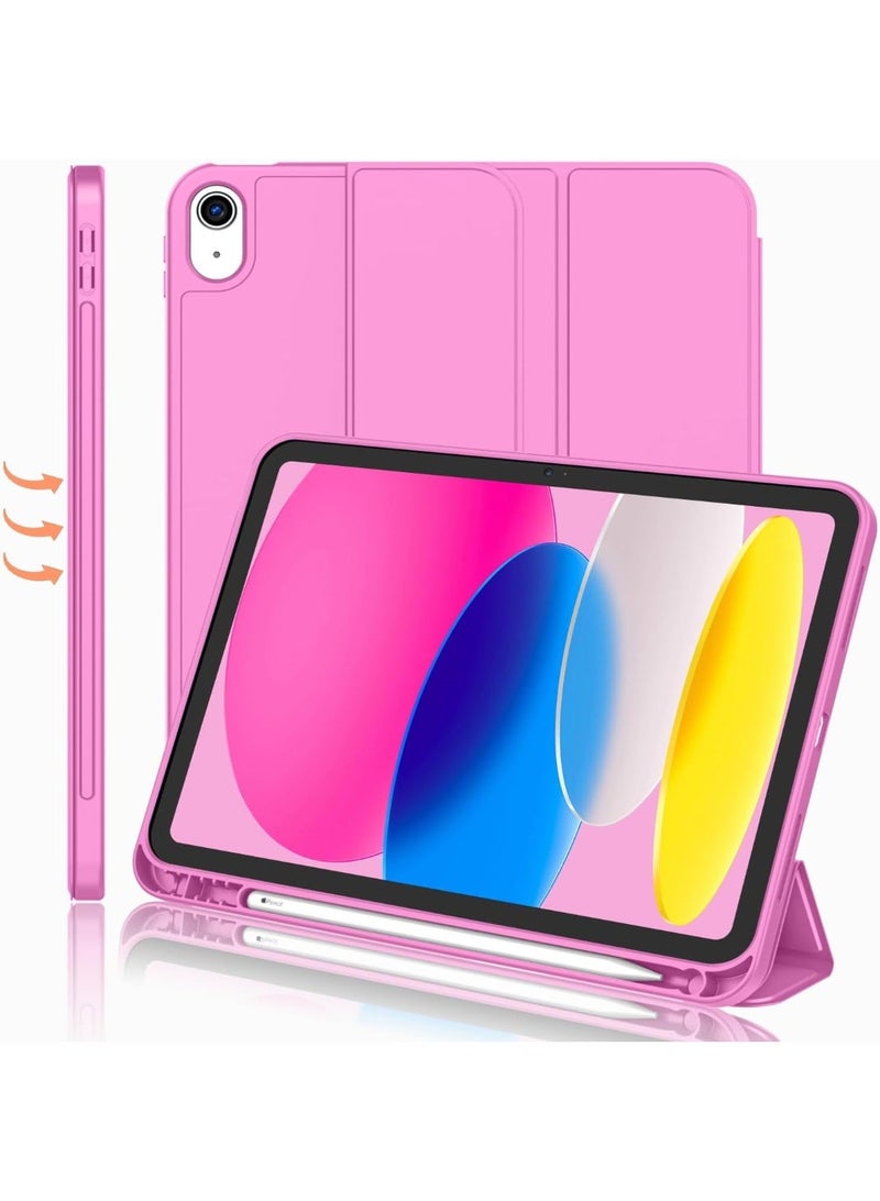 جراب لجهاز iPad (A16) الجيل الحادي عشر 11 بوصة 2025، جراب لجهاز iPad الجيل العاشر 2022 10.9 بوصة مع حامل قلم، غطاء خلفي ناعم من مادة TPU، غطاء حماية ذكي ثلاثي الطيات، خاصية التشغيل/الإيقاف التلقائي - Image 1