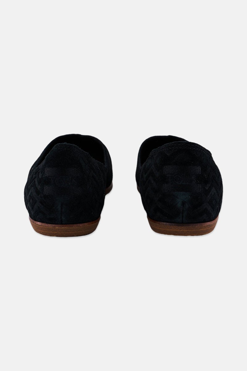 TOMS Women Jutti Dimond Emboss Slip On Flats, Black - Image 2