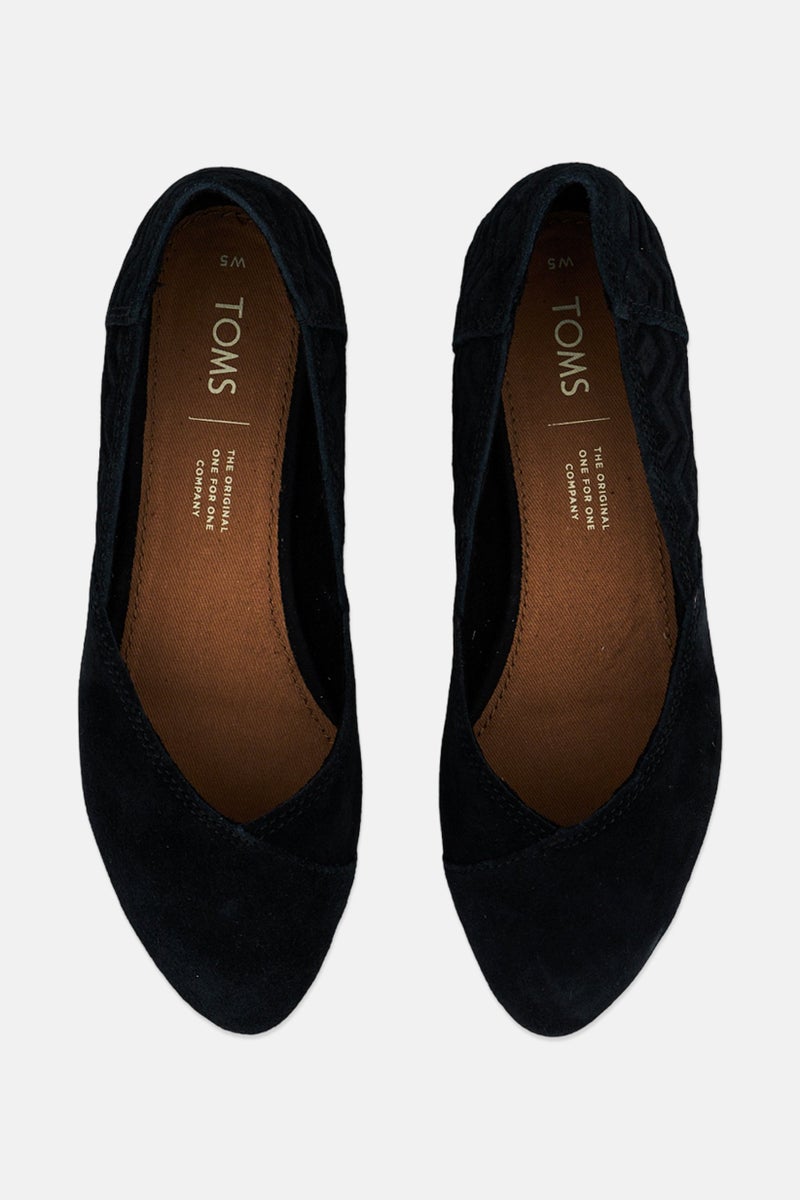 TOMS Women Jutti Dimond Emboss Slip On Flats, Black - Image 3