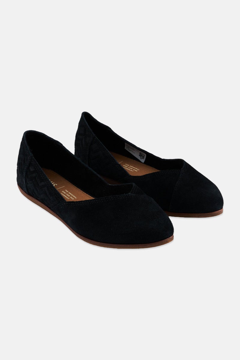 TOMS Women Jutti Dimond Emboss Slip On Flats, Black - Image 1