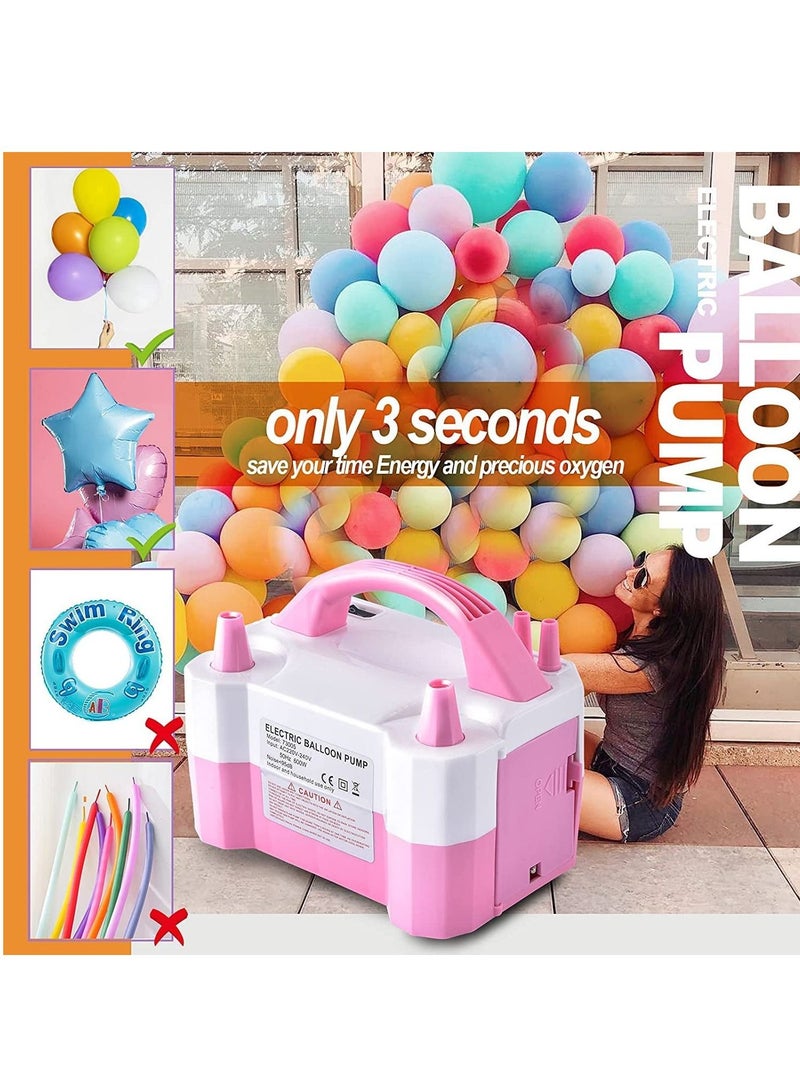 Versatile Portable Dual Nozzle Electric Balloon Pump Baby Showers, and Party Decorations in Pink/White  - Image 4