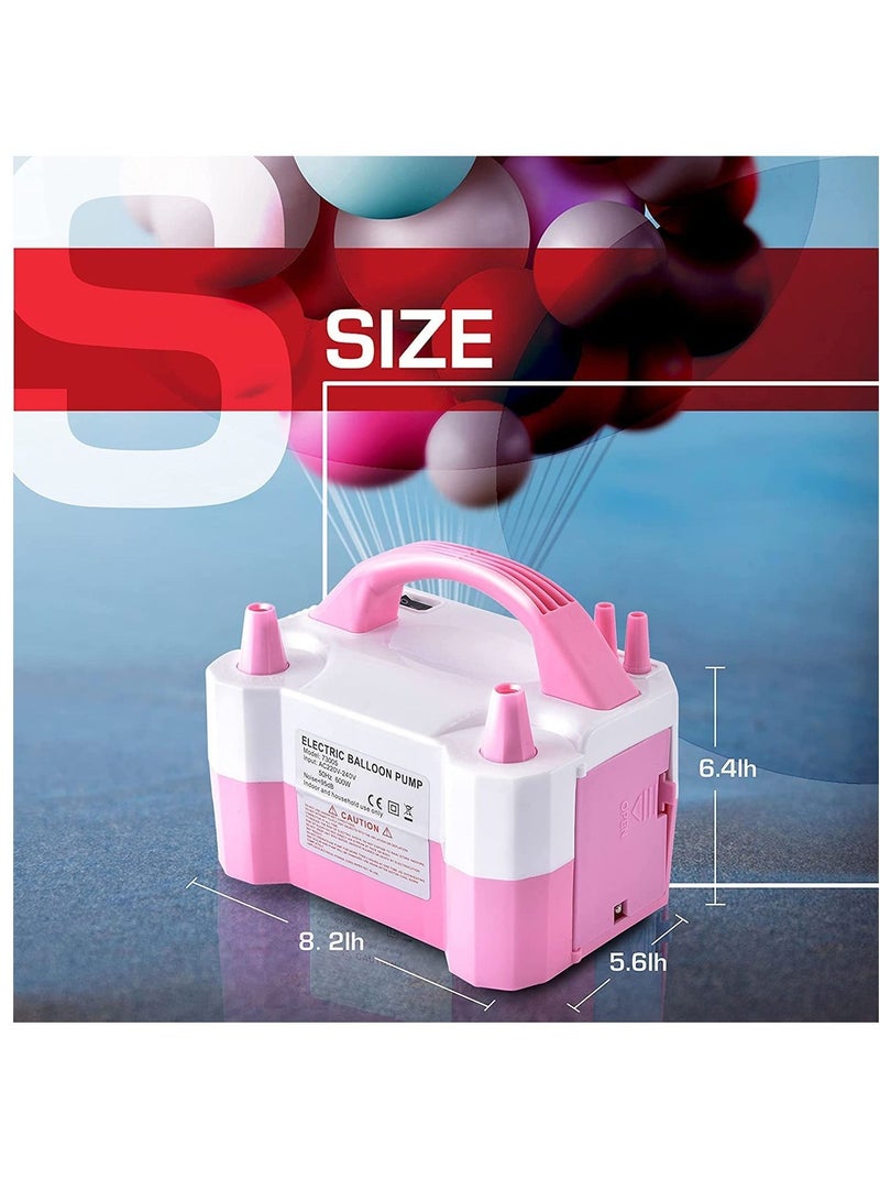 Versatile Portable Dual Nozzle Electric Balloon Pump Baby Showers, and Party Decorations in Pink/White  - Image 3