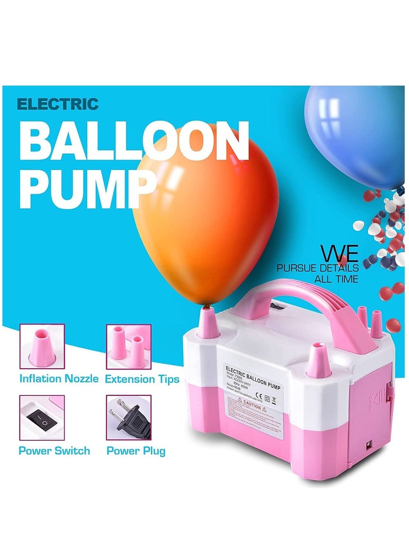 Versatile Portable Dual Nozzle Electric Balloon Pump Baby Showers, and Party Decorations in Pink/White  - Image 5
