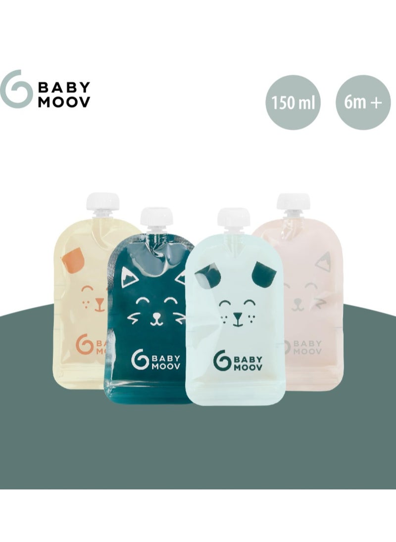 20 Reusable Baby Food Pouches Refillable Kids Squeeze Pouch Multicolor
