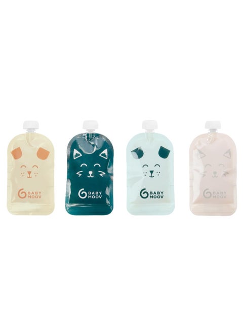 20 Reusable Baby Food Pouches Refillable Kids Squeeze Pouch Multicolor