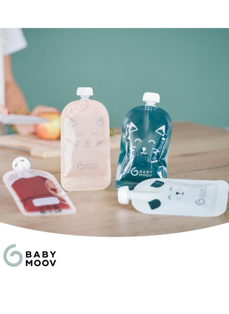 20 Reusable Baby Food Pouches Refillable Kids Squeeze Pouch Multicolor