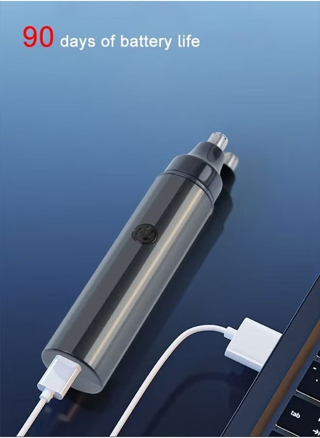 Generic Unisex Nose Hair Trimmer USB Charging Nostril Hair Removal with Spare Heads  - Image 3