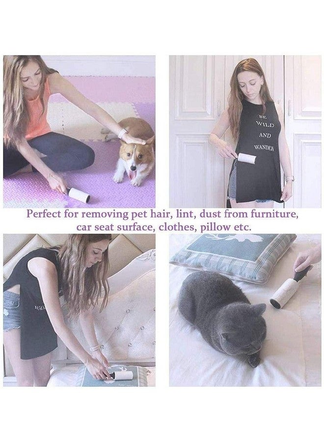 بت بكرة إزالة الوبر مع غطاء، 60 ورقة لكل منها و2 عبوة قابلة لإعادة التعبئة لإزالة شعر الكلاب والأوساخ والغبار والوبر من الملابس ومقاعد السيارة والمفروشات والأرضيات (أبيض) - Image 3