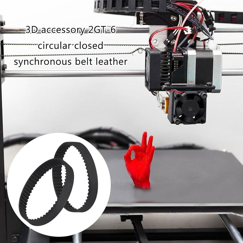 2GT حزام التوقيت المتزامن بعرض 6 مم، حلقة مغلقة، اللون أ، أطوال: 110 مم، 158 مم، 180 مم، 300 مم، 752 مم - Image 3