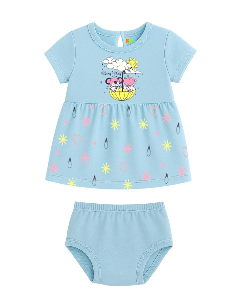 Kuchipoo Baby Girls Cotton Frock and Panty Set (KUC-DRS-110, 12-18 Months, Multi-Colored) - Pack of 3 - Image 5