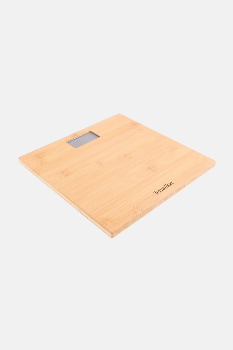 Terraillon Bamboo Digital Bathroom Scale, Beige - Image 2