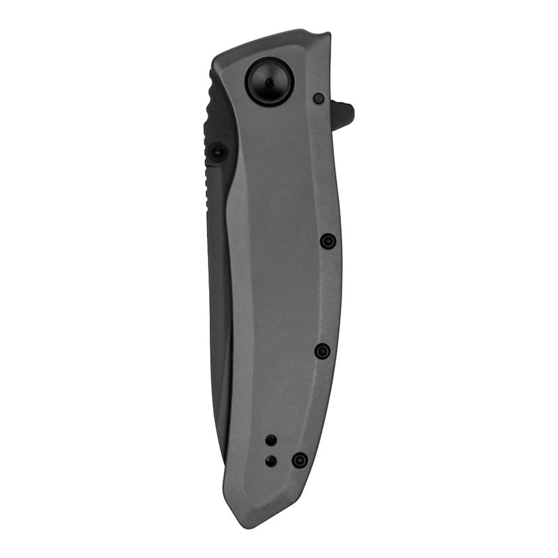 Kershaw Grid Pocket Knife, Black, 3.7 Inch Stainless Steel Modified Drop Point Partially Serrated Blade, EDC with Assisted Opening, Reversible Pocketclip, Everyday Carry Pocket Knife for Men and Women - Image 4