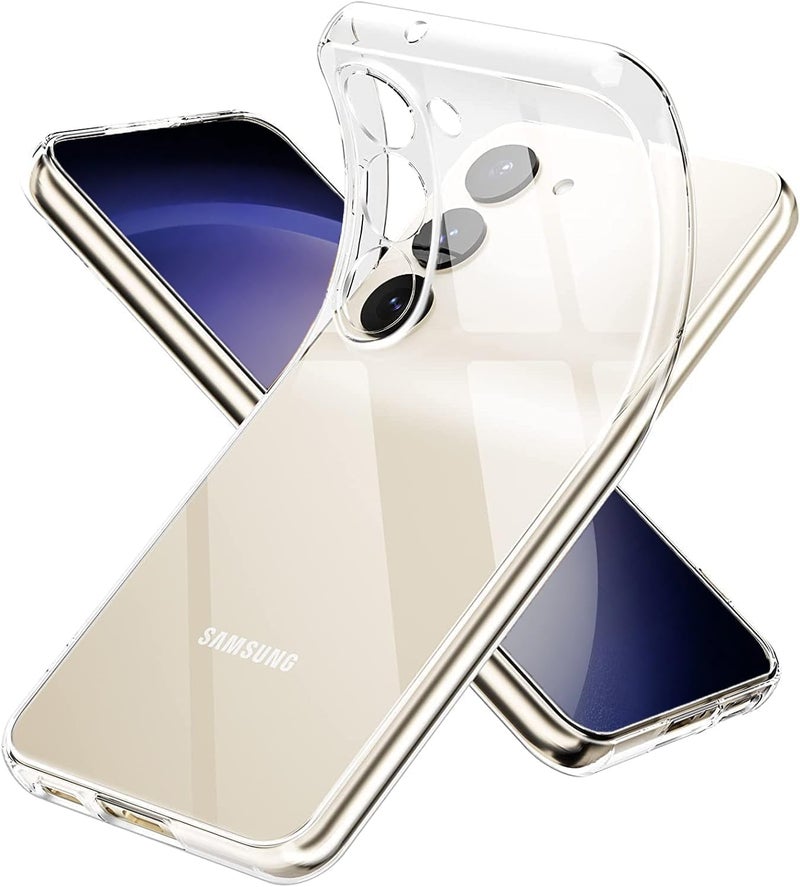 Nishtech for Samsung Galaxy S23FE 5G Premium Transparent Hybrid Soft Slim Dust Proof Back Case Cover with Camera Protection - Image 1