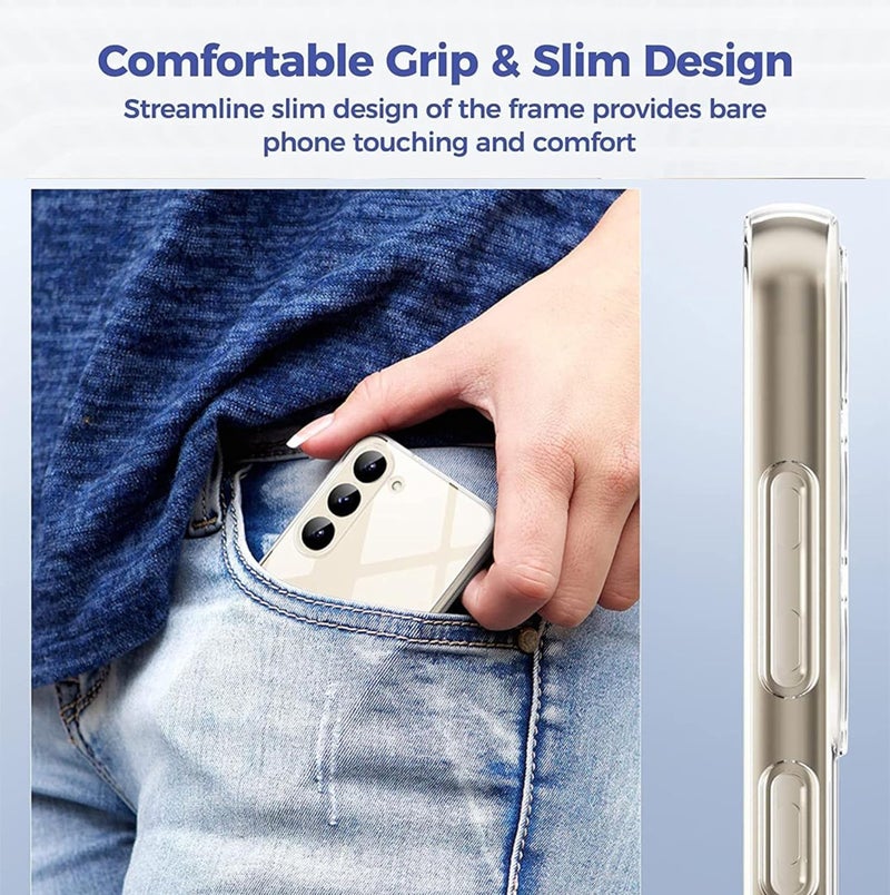 Nishtech for Samsung Galaxy S23FE 5G Premium Transparent Hybrid Soft Slim Dust Proof Back Case Cover with Camera Protection - Image 5