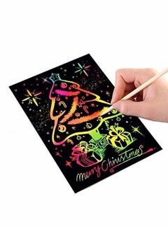 Scratch Paper Art Set Rainbow Magic Scratch Paper 50 PCS for Kids Black  Scratch it Off Art Crafts Kits Notes Boards