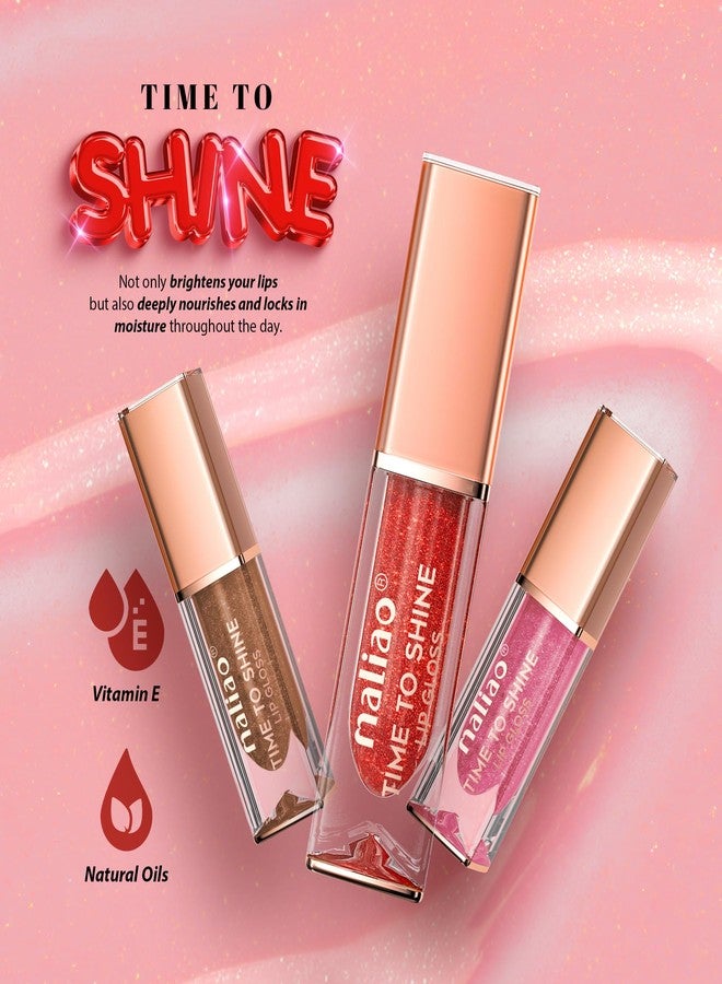 Maliao Time to Shine Lip Gloss | High Shine Finish | Non-Sticky & Lightweight Formula | Long Lasting Glossy Lips | Smooth Application | Glamour, 6.5ml - Image 4