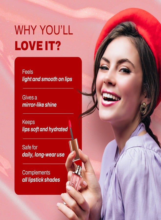Maliao Time to Shine Lip Gloss | High Shine Finish | Non-Sticky & Lightweight Formula | Long Lasting Glossy Lips | Smooth Application | Glamour, 6.5ml - Image 2