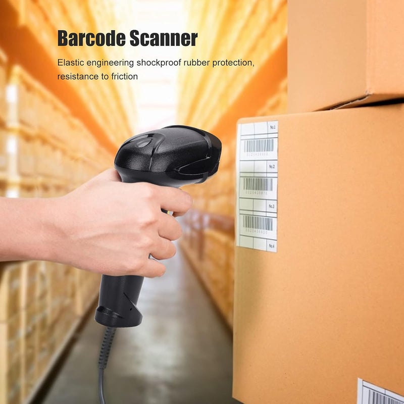 Handheld Wired 2D Barcode Scanner, QR Code Scanner with USB Cable, Reads 1D and 2D Codes from Paper Screen Film, Plug and Play for Supermarkets Hospitals Ticket Gates - Image 3
