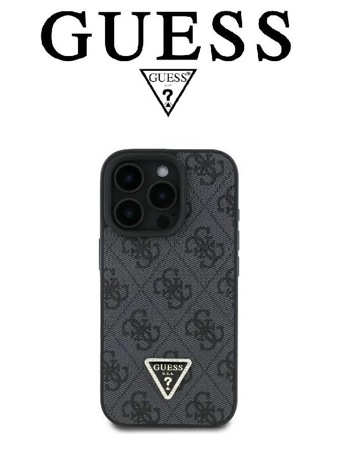 CG MOBILE IPhone 16 Pro cover with a strap, with a logo and a leather design approved by the global brand Guess. From CG-MOBILE. In Black  - Image 2