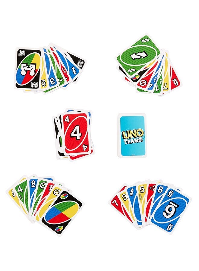 UNO Teams Card Game for Family Nights, Game Nights, Travel, Camping & Parties for Players 7 And Up In Up To Four Teams, With Cards Any Colorblind Player Can Use - Image 4