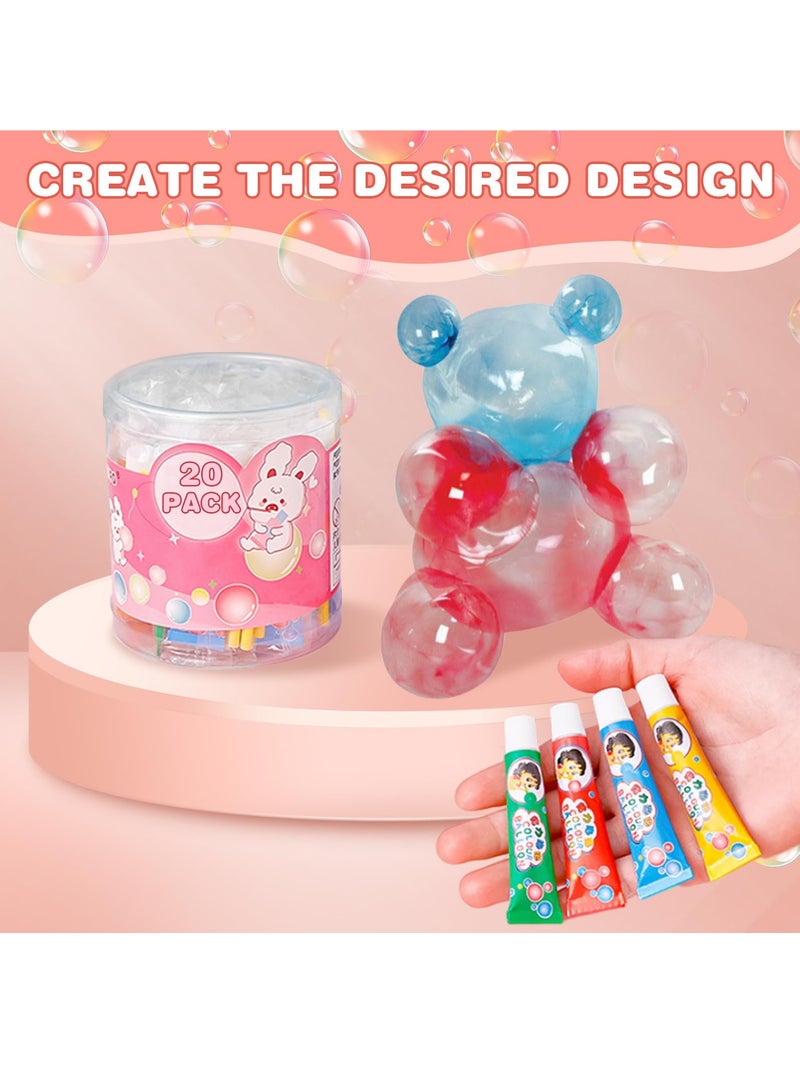 20 Pieces Plastic Bubble Toys Set, Large Bubble Balloons, Bubble Blowing Product Kit, Kids Friendly Outdoor Bubble Blowing Toys, Toddler Outdoor Birthday Gift - Image 5