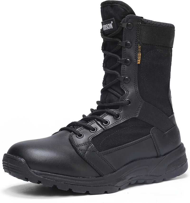 IODSON Black Tactical Boots 8 Inches Lightweight Combat Boots - Image 1