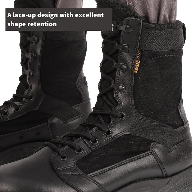 IODSON Black Tactical Boots 8 Inches Lightweight Combat Boots - Image 5