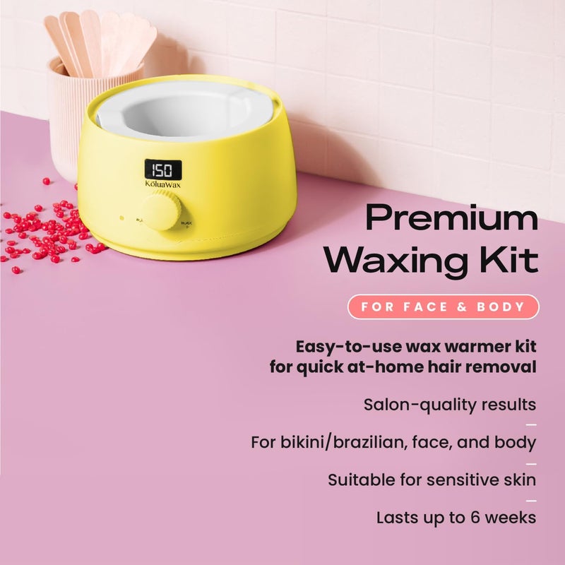 KoluaWax Premium Waxing Kit for Women - Beginner Friendly - Complete Wax Kit that includes 14oz of Wax Beads, Applicator, Pre and Post Care, Suitable for Sensitive Skin (Sun) - Image 2
