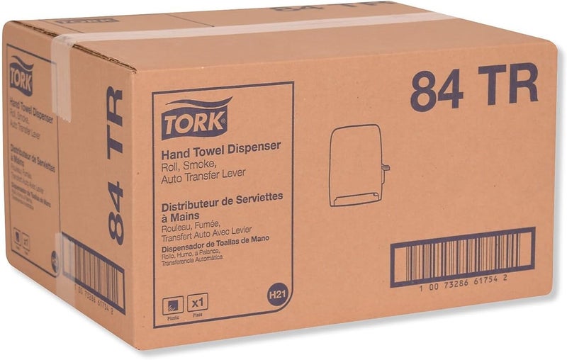 Tork Paper Towel Dispenser, Smoke, H21, Lever Auto Transfer, Push-Down Handle, High-Capacity, Translucent, 84TR - Image 3