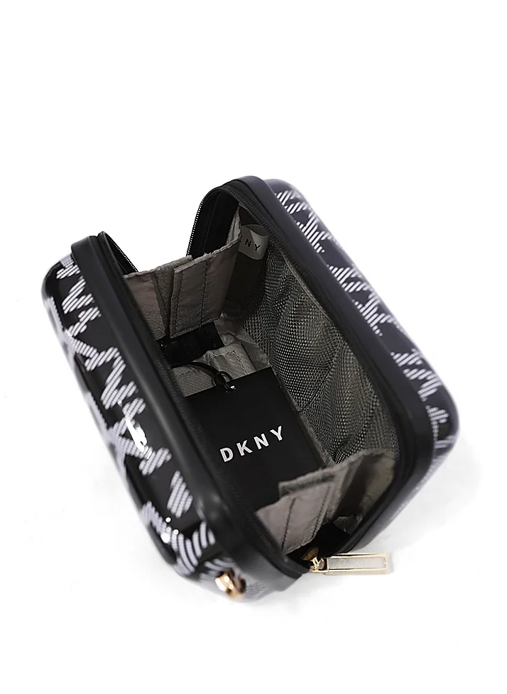 DKNY DKNY Deco Signature Beauty Case Makeup Travel Lighted Case, Cosmetic Bag Organizer Professional Adjustable Divider Storage, Waterproof Portable Make up Train Box Accessories