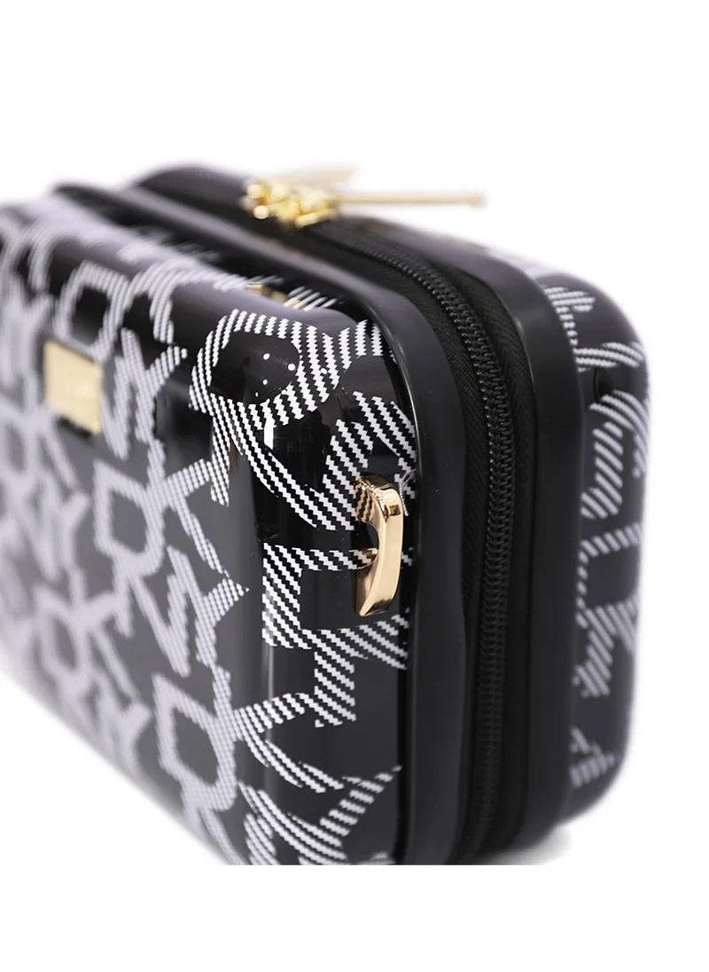 DKNY DKNY Deco Signature Beauty Case Makeup Travel Lighted Case, Cosmetic Bag Organizer Professional Adjustable Divider Storage, Waterproof Portable Make up Train Box Accessories