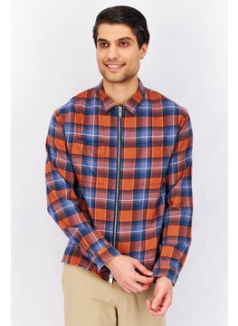THE KOOPLES Men Relaxed Fit Checkered Long Sleeves Casual Shirts, Blue Combo  - Image 1