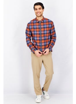 THE KOOPLES Men Relaxed Fit Checkered Long Sleeves Casual Shirts, Blue Combo  - Image 2