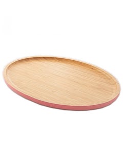 Hic Oval Wooden Serving Tray Pink Base Color  - Image 1