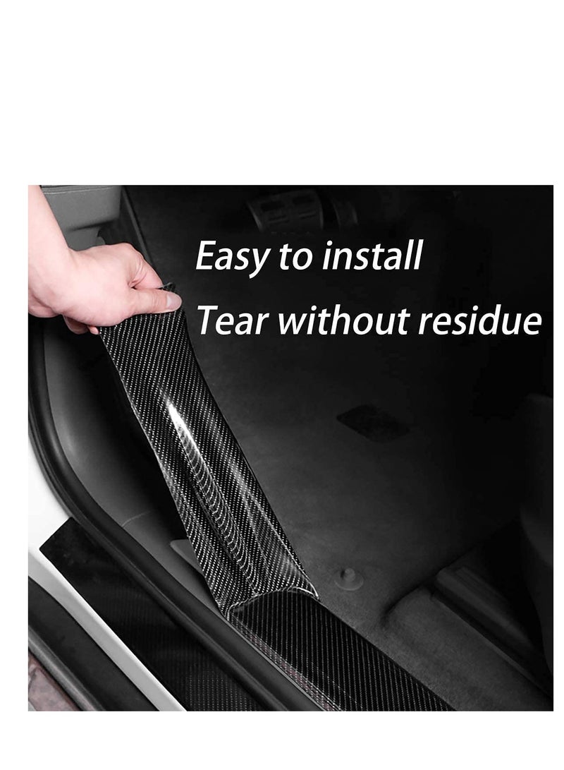 Car Door Edge Guards Scratch Cover Sill Protector Bumper Protector 5D Carbon Fiber Car Wrap Film Automotive Self Adhesive Anti Collision Film Fits for Most Cars 1.2In x 33Ft, Black - Image 3