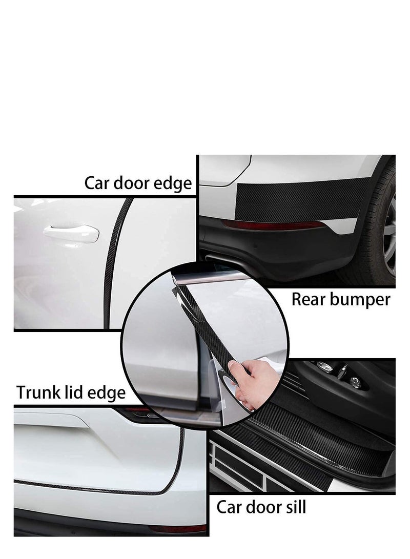 Car Door Edge Guards Scratch Cover Sill Protector Bumper Protector 5D Carbon Fiber Car Wrap Film Automotive Self Adhesive Anti Collision Film Fits for Most Cars 1.2In x 33Ft, Black - Image 4