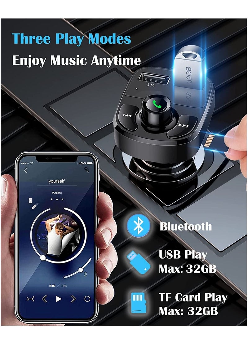 دوسالا Handsfree Call Car Charger Wireless Bluetooth FM Transmitter Radio Receiver&Mp3 Music Stereo Adapter Dual USB Port Charger Compatible for All Smartphones Samsung Galaxy I phone - Image 5