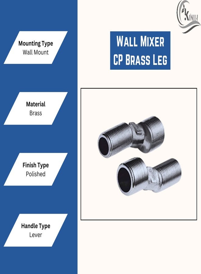 KINIK CP Brass Adjustable Wall Mixer Leg 1/2 x 3/4 Inch | Jaguar Type Bathroom Wall Mixer Extension Legs | Pair - Image 5