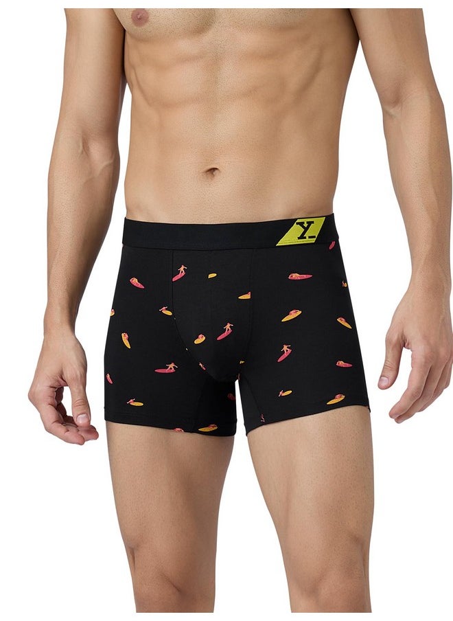 XYXX XYXX Men's Pure Cotton Regular Printed Trunk (Pack of 3) (XY_CR6_TRNK1_02_03_Vespa Grey+Surfer Black+Surfboard Blue_L)  - Image 2