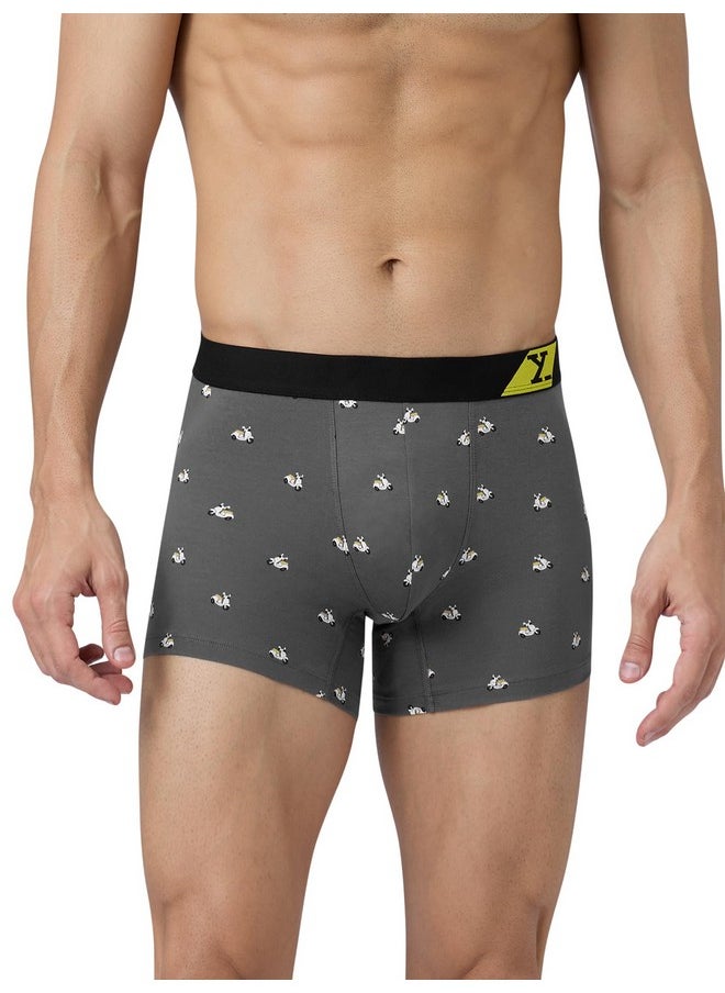 XYXX XYXX Men's Pure Cotton Regular Printed Trunk (Pack of 3) (XY_CR6_TRNK1_02_03_Vespa Grey+Surfer Black+Surfboard Blue_L)  - Image 5