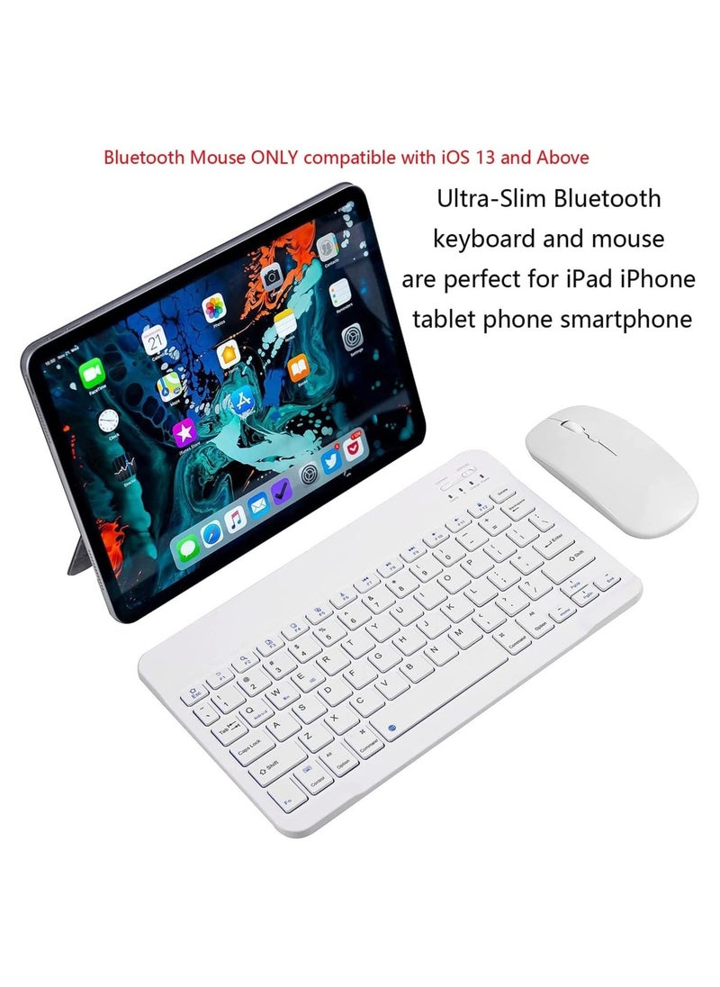 ELTRAZONE - Ultra-Slim Bluetooth Keyboard and Mouse Combo Rechargeable Portable Wireless Keyboard Mouse Set for Apple iPad iPhone iOS 13 and Above Samsung Tablet Phone Smartphone Android Windows - Image 1