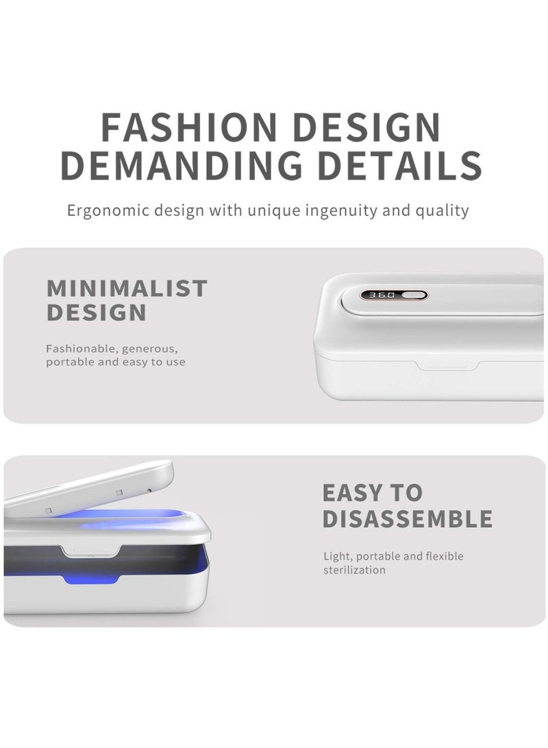 كابتن تيك UV Sterilizer Box, Ozone Sterilization Box Multifunctional Wireless Charger with Sterilization Light for Sterilizing Cell Phones, Cosmetics Cleaning Tools, Underwear, Nail, Mask, Masks (White) - Image 5