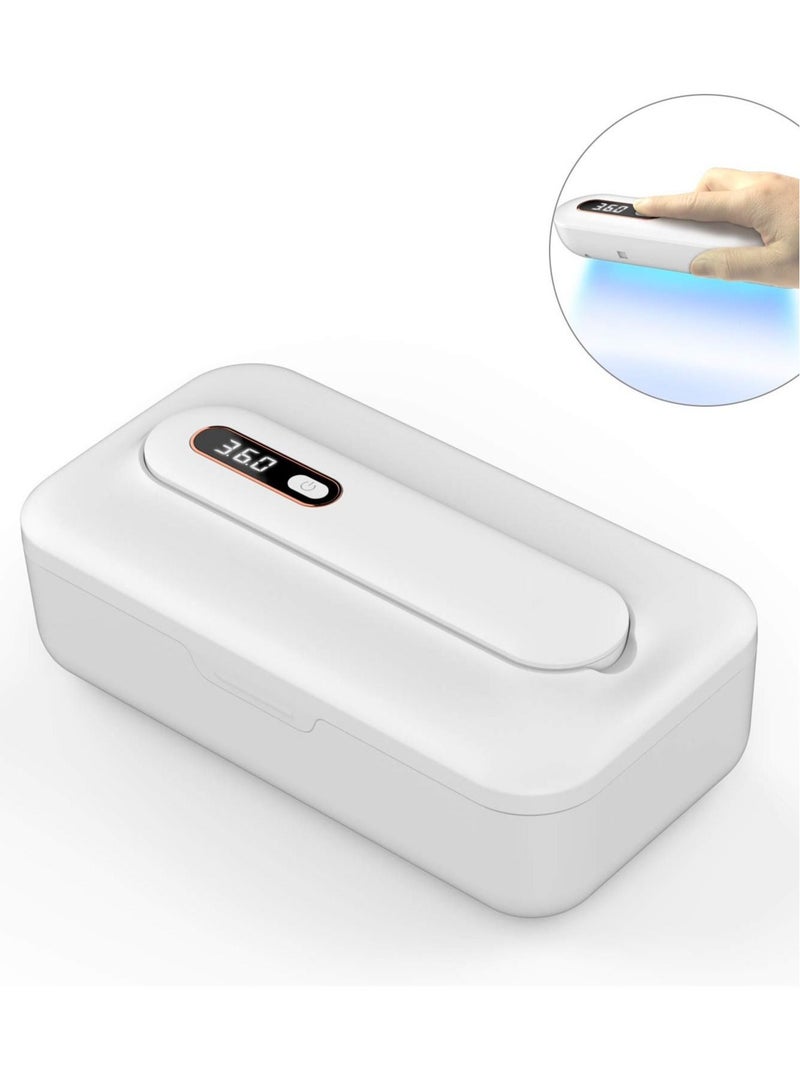 كابتن تيك UV Sterilizer Box, Ozone Sterilization Box Multifunctional Wireless Charger with Sterilization Light for Sterilizing Cell Phones, Cosmetics Cleaning Tools, Underwear, Nail, Mask, Masks (White) - Image 2