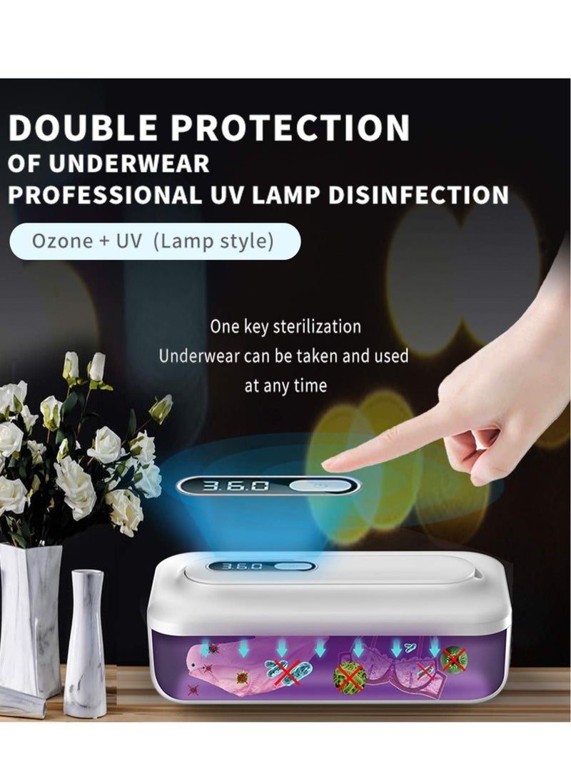 كابتن تيك UV Sterilizer Box, Ozone Sterilization Box Multifunctional Wireless Charger with Sterilization Light for Sterilizing Cell Phones, Cosmetics Cleaning Tools, Underwear, Nail, Mask, Masks (White) - Image 4