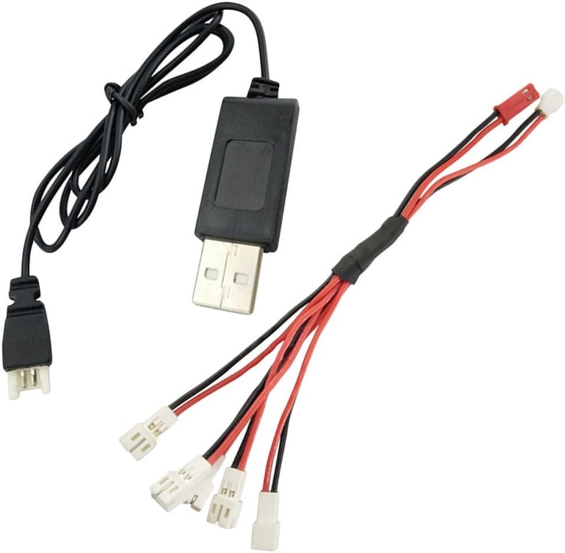 klarako كابل شحن متصل ببطارية ليثيوم بوليمر 3.7 فولت مع كابل USB 2.0 لملحقات الطائرات المسيرة RC - Image 1