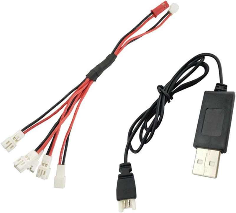 klarako كابل شحن متصل ببطارية ليثيوم بوليمر 3.7 فولت مع كابل USB 2.0 لملحقات الطائرات المسيرة RC - Image 3