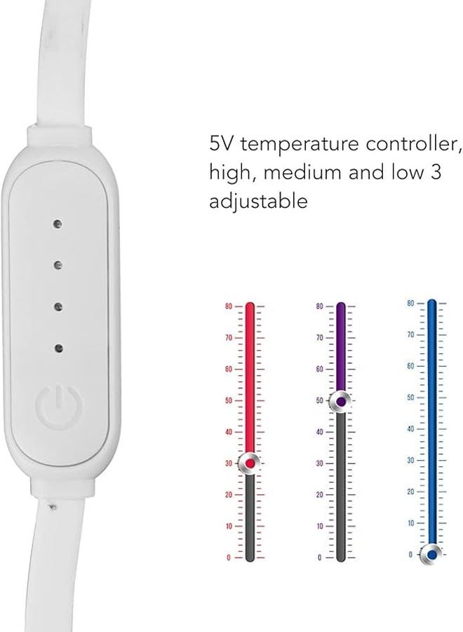 وحدة تحكم درجة حرارة USB قابلة للتعديل بثلاث سرعات 5 فولت للسخانات الكهربائية، مصنوعة من مادة ABS، بكابل بطول 104 سم - Image 4
