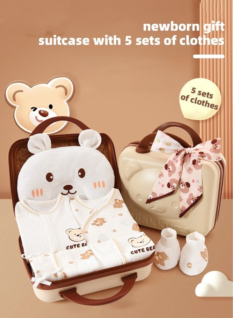 MIXDE 24PCS Newborn Baby Gifts Set, Newborn Layette Gift Set, Baby Clothes Accessories Set for Boys and Girls, Premium Cotton, Perfect Gift Box with Beautifully Suitcase for Spring Summer Autumn Winter - Image 3