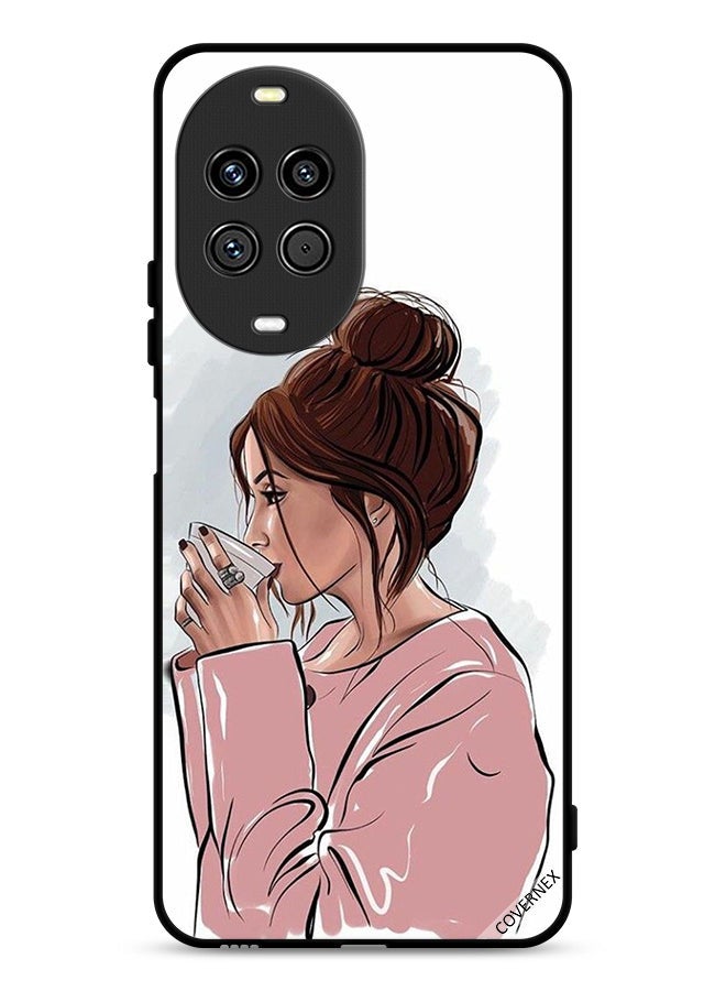 Covernex Huawei nova 14 Pro 5G Protective Case Cover Girl Drinking Tea Art